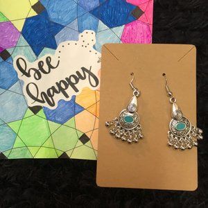 Bohemian Blue and Silver Color Earrings-NEW